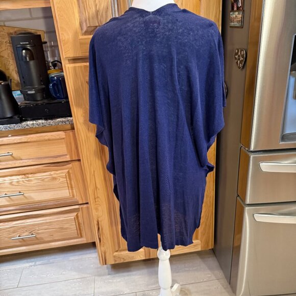 Lilly Pulitzer Myra Cardigan L/XL True Navy 100% Linen NWT - Picture 2 of 8